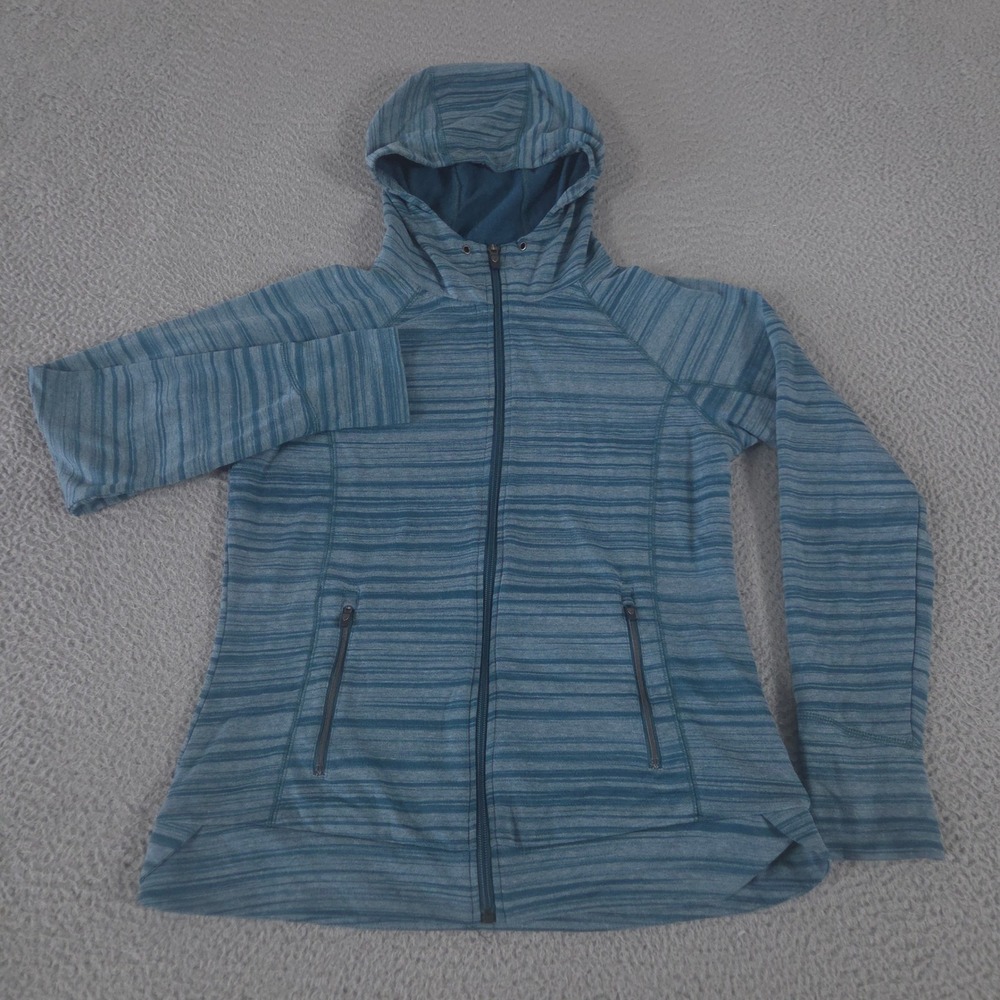 Kuhl Hoodie Womens Medium Blue Piper Space Dye Striped Full Zip Thumbholes
